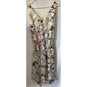 A‎ New Day Women's LG  White Floral V-Neck Sleeveless Dress